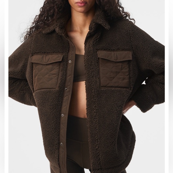 ALO Yoga Jackets & Blazers - New Alo Sherpa Edge Shacket in Espresso Brown Large